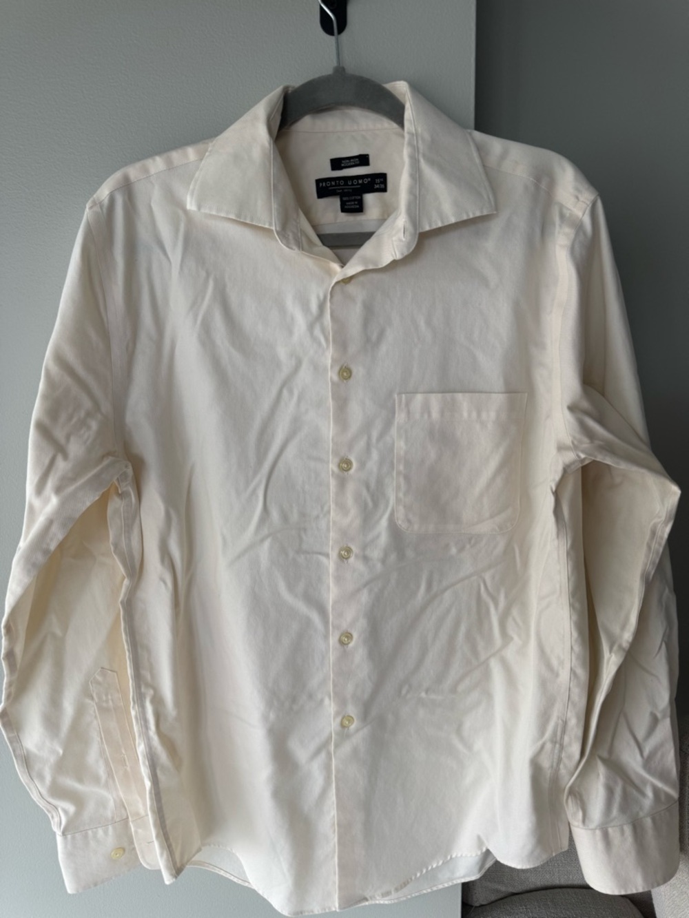 Pronto Uomo Ivory Cotton Dress Shirt